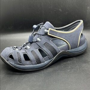 Clark’s Springers Leather Navy Outdoor Fisherman Sandal Shoes Size 9